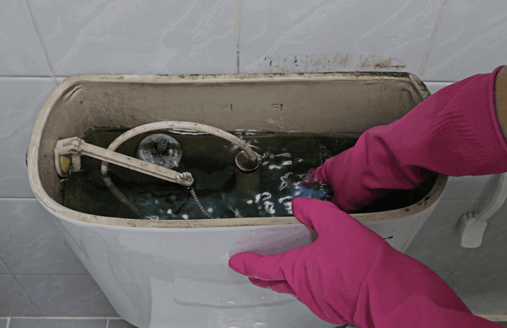 변기 물통 청소