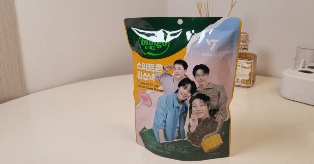 다이소 과자 비비고 스위트콘 김스낵